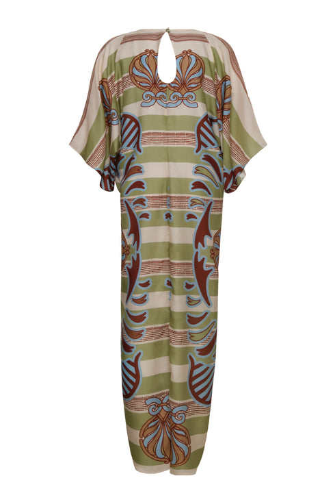 Andina Cotton Silk Tunic / Sage Ornament Stripes